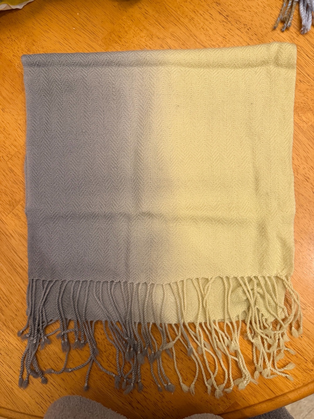 Soft Gradient Blue to Cream shawl-